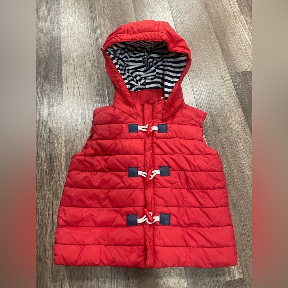 Obaibi French preppy red puffer vest toddler baby 12 months